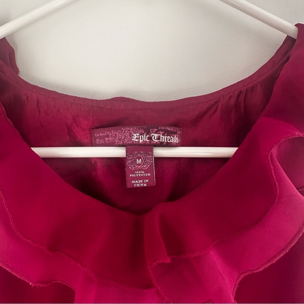 Epic Threads Fuchsia two tone Ruffle Dress - Picture 2 of 6